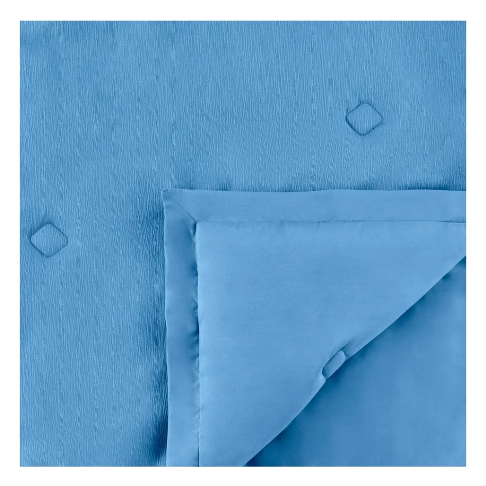 Mainstays Blue 3Pc Microfiber Comforter Sham Set Size Twin/TwinXL